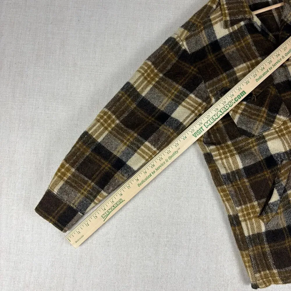 Vintage Mohair Deacon Brothers Wool Plaid Button Up Plaid Flannel Large
